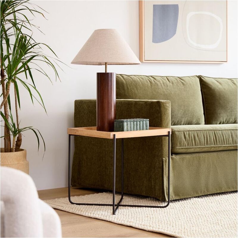 West Elm Willow Square Side Table Mango Wood/Metal image number 2